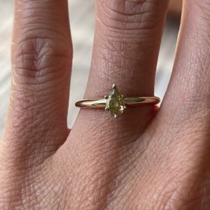 SALE: 14k fancy yellow Diamond ring